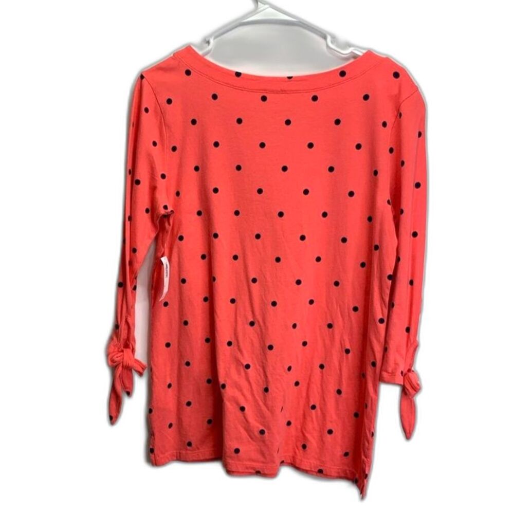 Casual Coral Blue Polka Dot Top Medium New With Tags
